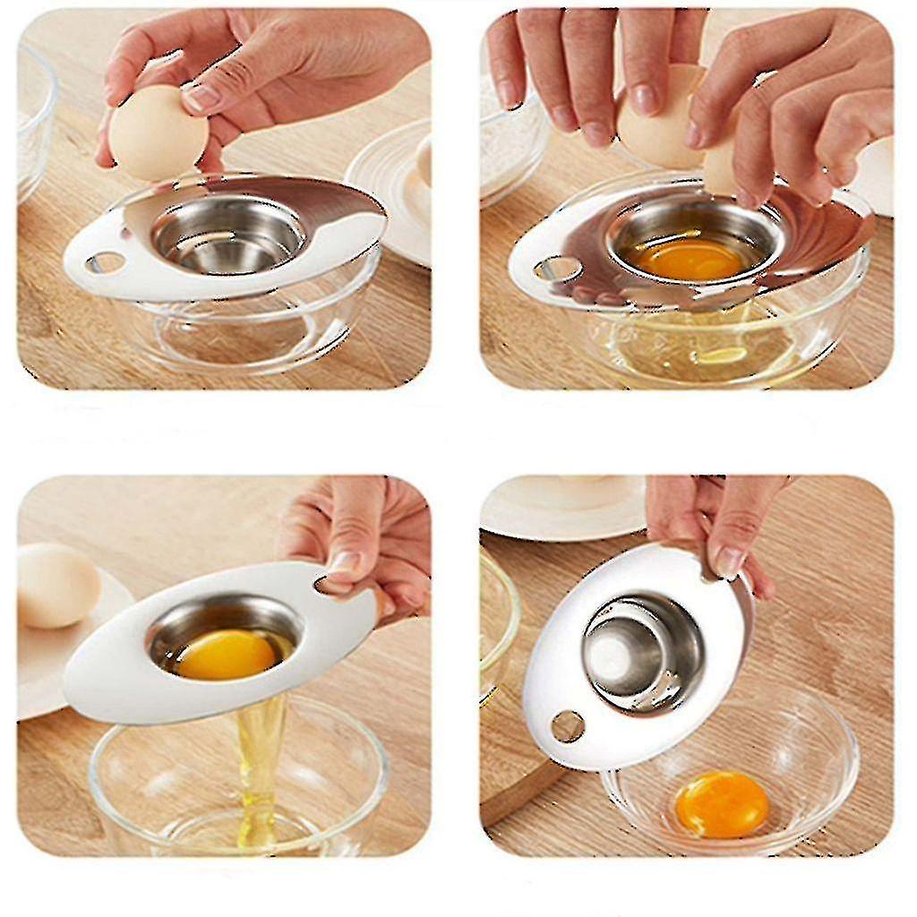 Oval Egg Separator Yolk White Filter Egg Separator Food Grade Stainless Steel(17*7cm)