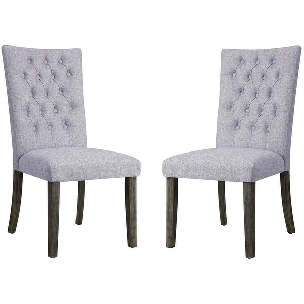 Set of 2 Merel Side Chair Upholstered Fabric Dinning Chair， Gray Oak