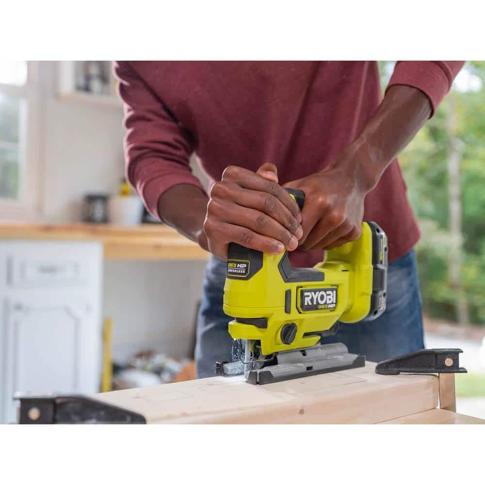 RYOBI ONE+ HP 18V 18-Gauge Brushless Cordless AirStrike Brad Nailer with ONE+ HP 18V Brushless Cordless Jig Saw (Tools Only) P322-PBLJS01B