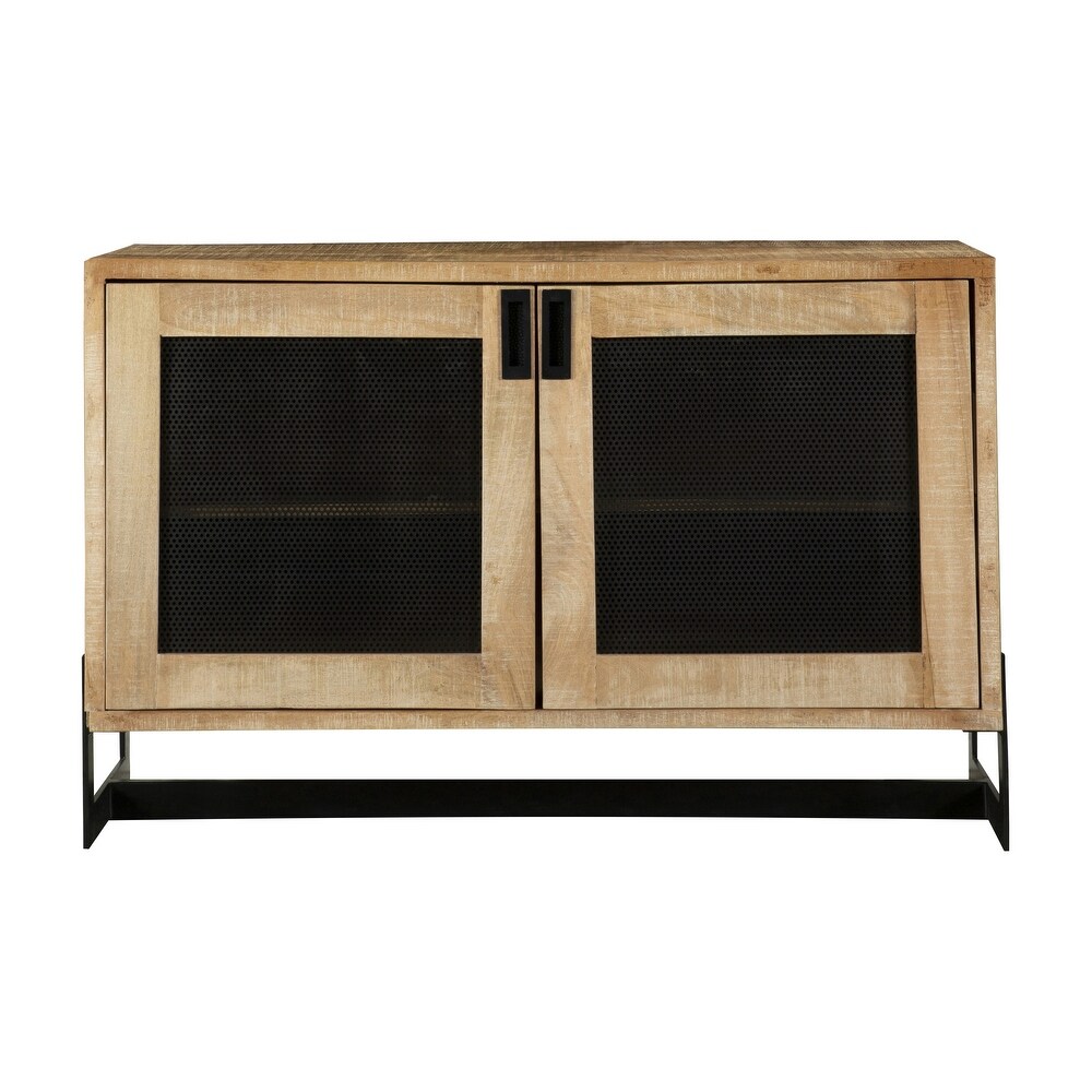 Gorman White Washed and Black 2 Door Accent Cabinet