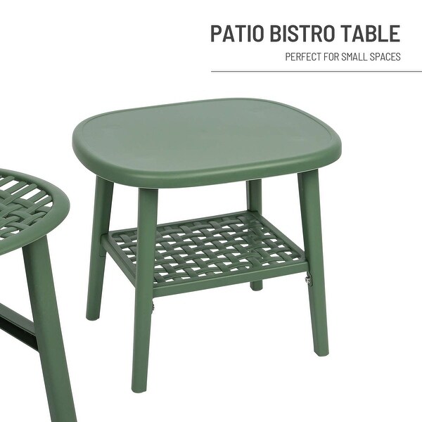 3 Pieces Hollow Design Retro Patio Table Chair Set - Overstock - 37914445