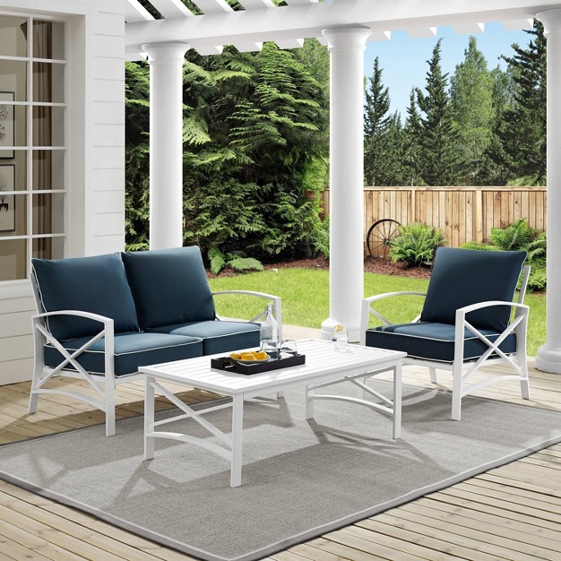 3pc Kaplan Outdoor Steel Conversation Set Crosley