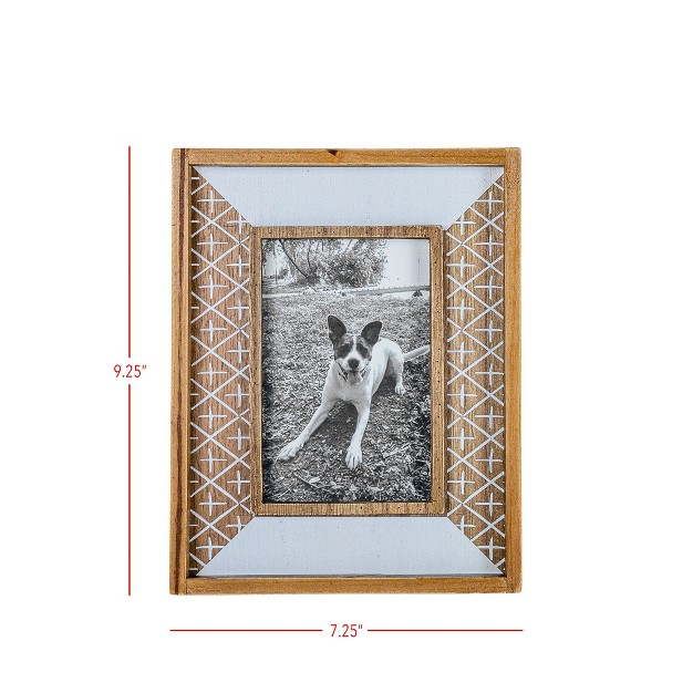 4x6 Inch Cross Pattern Picture Frame White Mdf Wood amp Glass By Foreside Home amp Garden