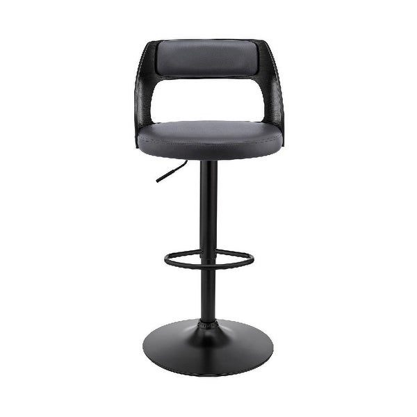 Adjustable Barstool with Open Design Wooden Back - 19 L X 19 W X 44 H Inches