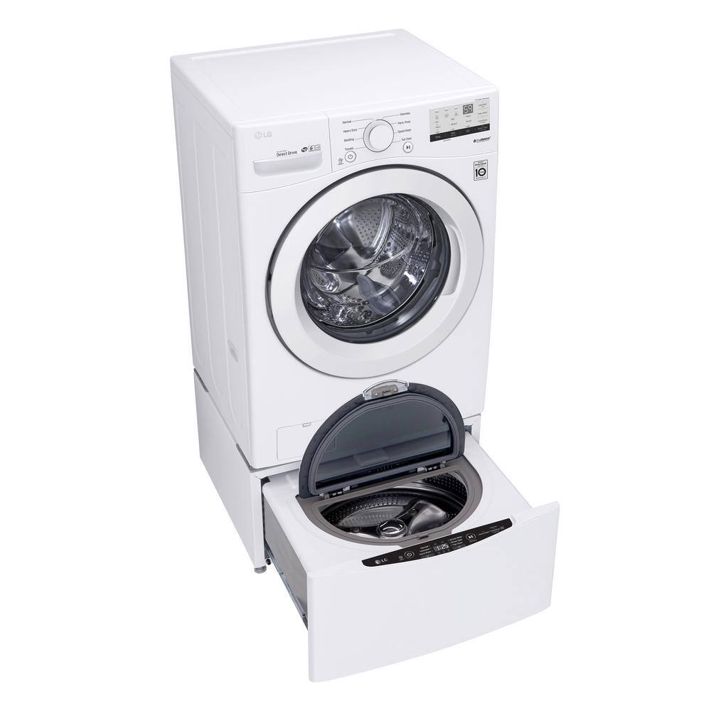 LG 4.5 Cu. Ft. Stackable Front Load Washer in White with Coldwash Technology WM3400CW