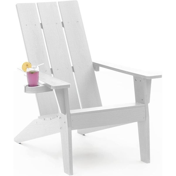 WINSOON All Weather HIPS Outdoor Adirondack Chairs with Cup-Holder Set of 8 - Overstock - 35760916