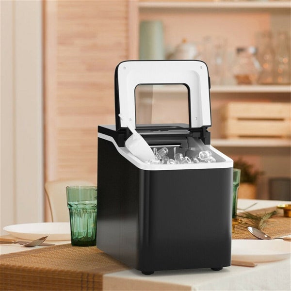 26lbs/24h Portable Countertop Ice Maker Machine Ice Maker with Scoop