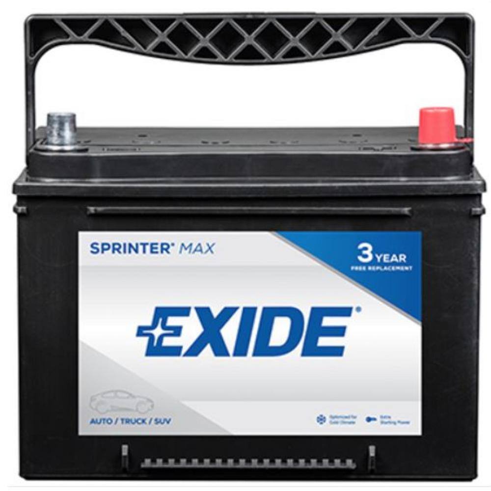 Exide SPRINTER MAX 12 volts Lead Acid 6-Cell 34 Group Size 800 Cold Cranking Amps (BCI) Auto Battery SX34