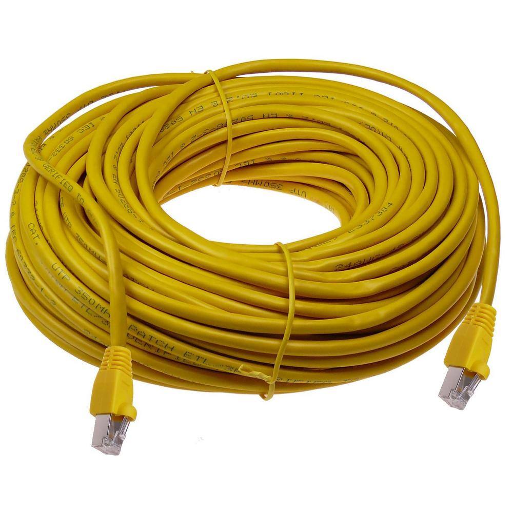 NTW 100 ft. Cat6a Snagless Shielded (STP) Network Patch Cable Yellow 345-S6A-100YL