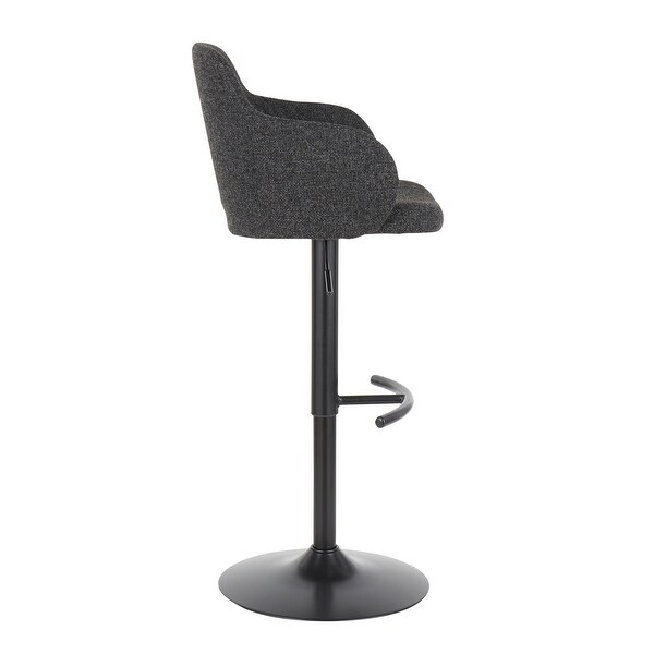 Boyne Upholstered Industrial Swivel Adjustable Bar Stool - N/A