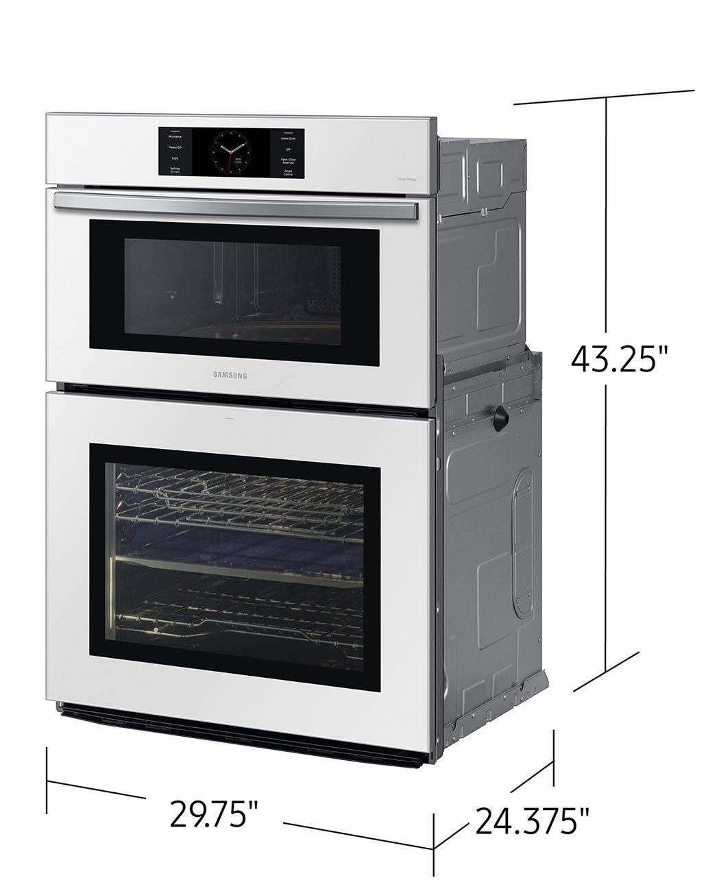  Bespoke 30-Inch Microwave Combination Oven With AI Pro Cooking Camera in White Glass