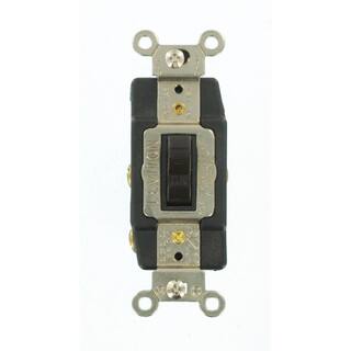 Leviton 30 Amp Industrial Grade Heavy Duty Double-Pole Double-Throw Center-Off Maintained Contact Toggle Switch Brown 1288