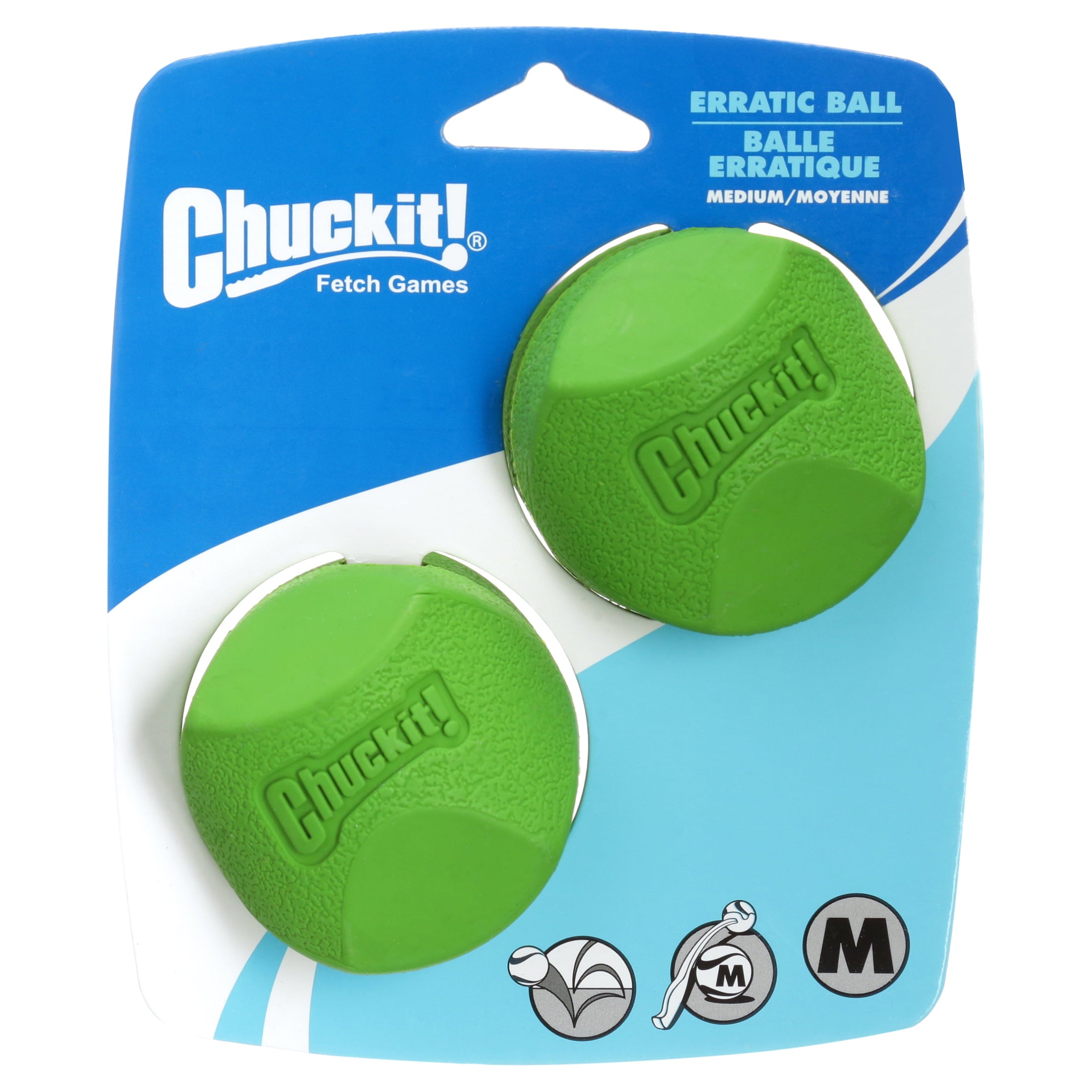 Chuckit! Erratic Rubber Dog Toy Ball， Medium， 2 Count