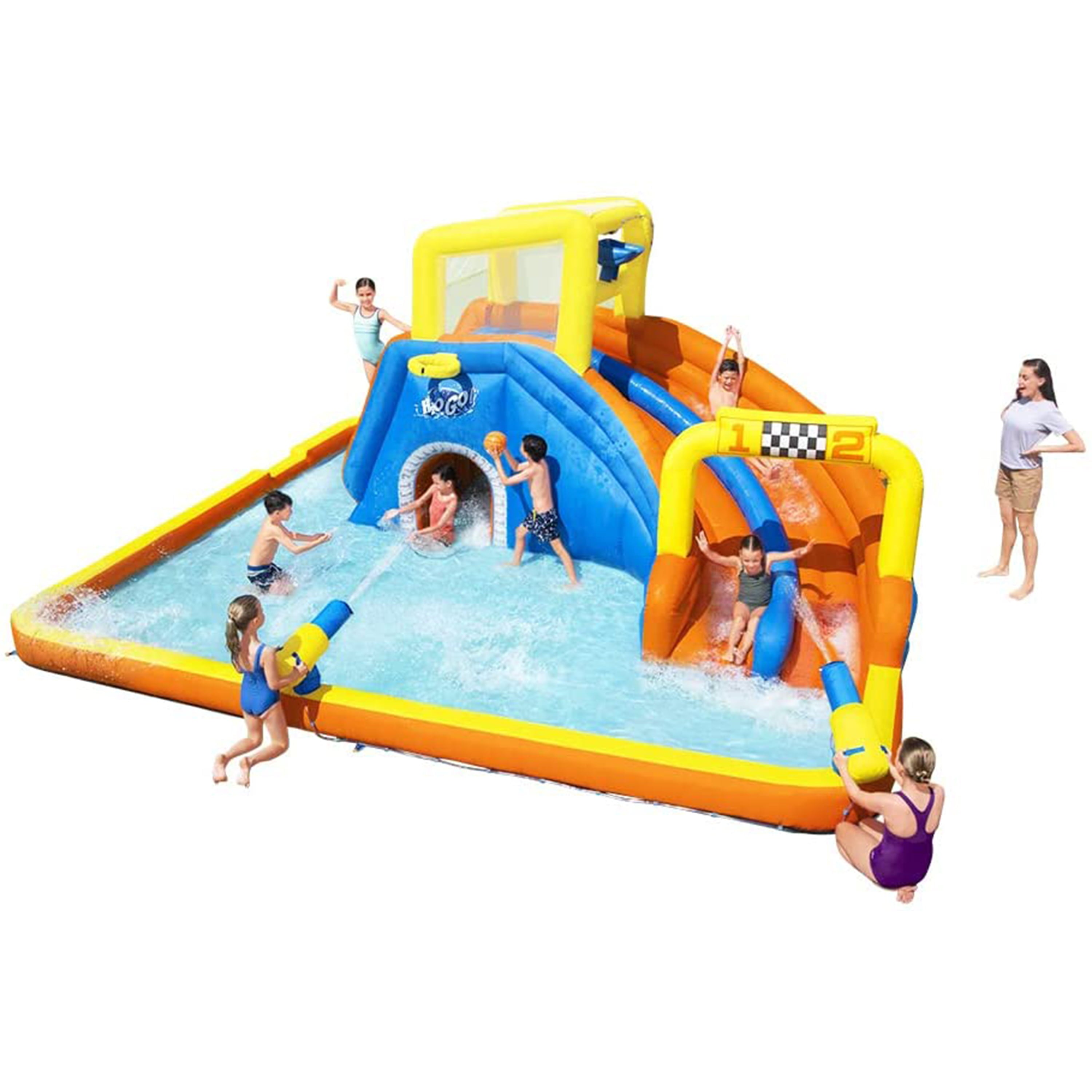 Bestway H2OGO! 18 x 16.5 x 8.7 Ft Super Speedway Kids Inflatable Water Park