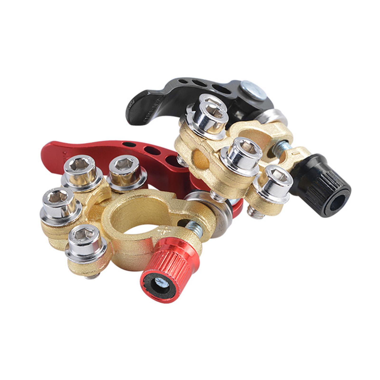 Multicolor 1 Pair Brass Material Automotive Car Top Post Battery Terminals Wire Cable Clamp Terminal Connectors Car Accessories