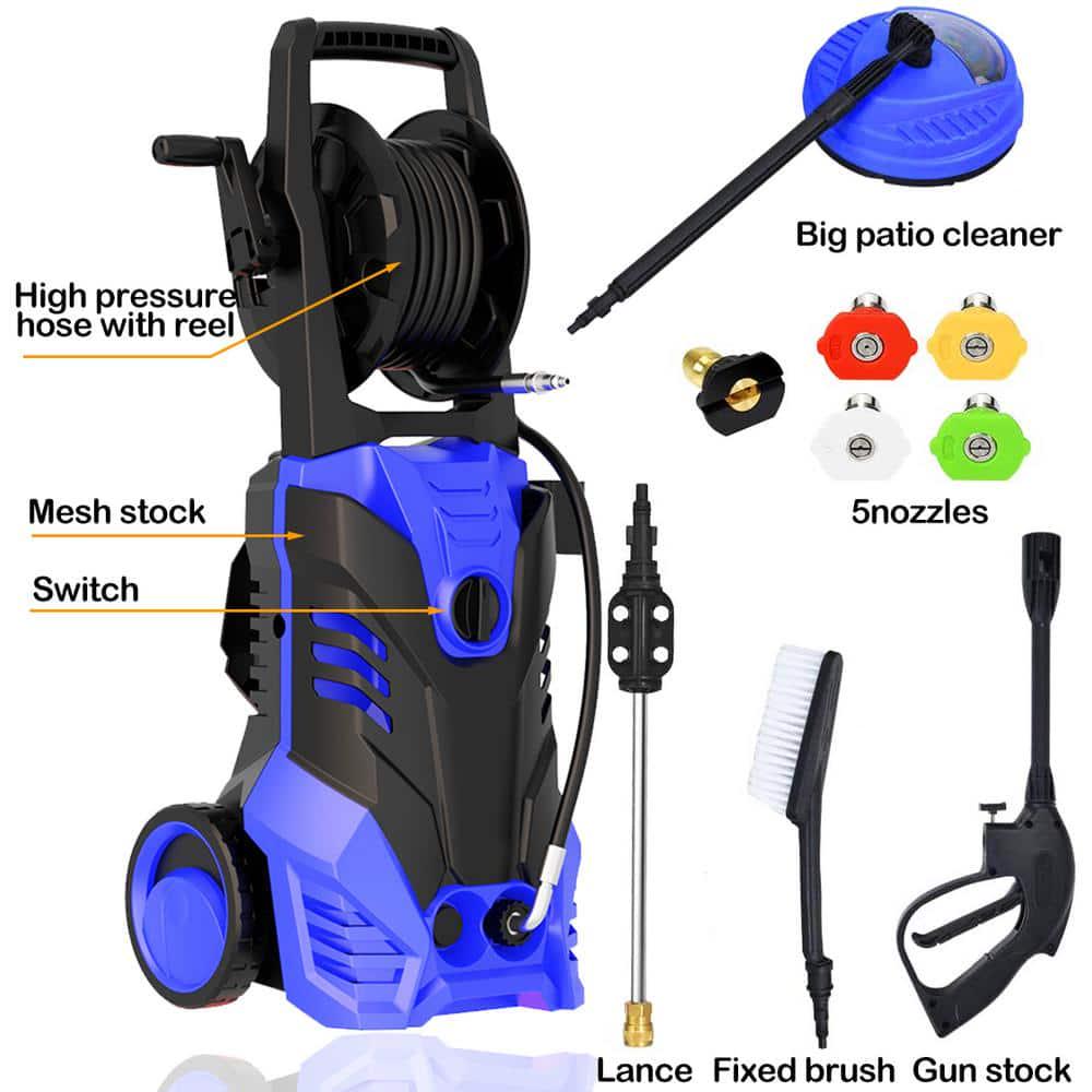 SUGIFT 3000 Maximum PSI 2 GPM 13 Amp Cold Water Electric Pressure Washer with 5 Nozzles