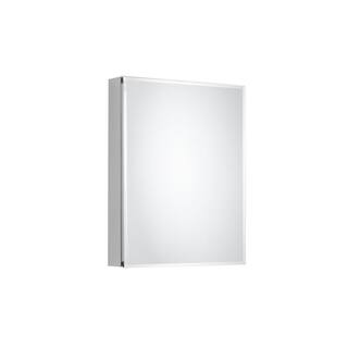 Pegasus 20 in. x 26 in. Recessed or Surface-Mount Bathroom Medicine Cabinet with Beveled Mirror in Silver SP4581