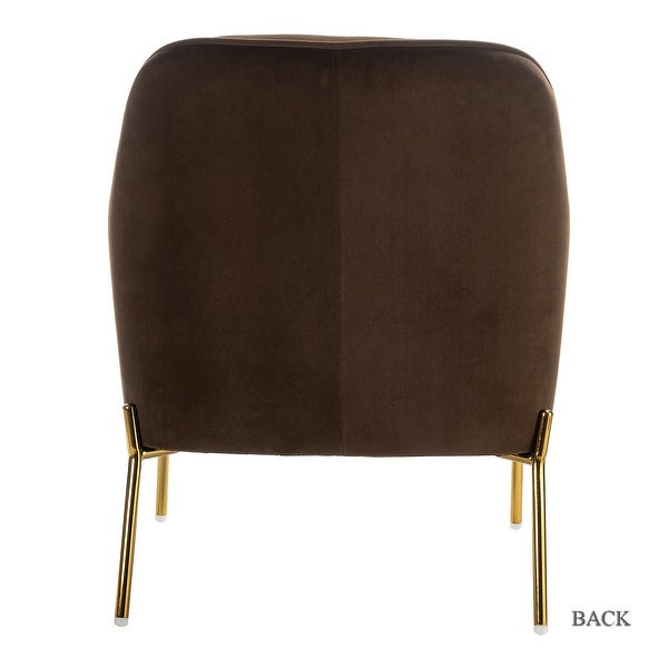 Nora Modern Velvet Accent Chair with Golden Metal Legs Set of 2 by HULALA HOME