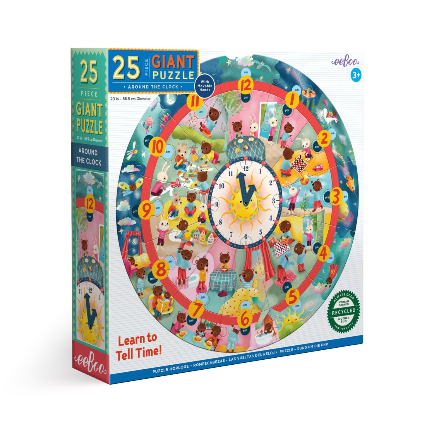 25 Piece Giant Puzzle - Around the Clock by Eeboo