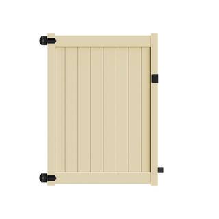 Barrette Outdoor Living Bryce and Washington Series 5 ft. W x 6 ft. H Sand Vinyl Un-Assembled Fence Gate 73025132