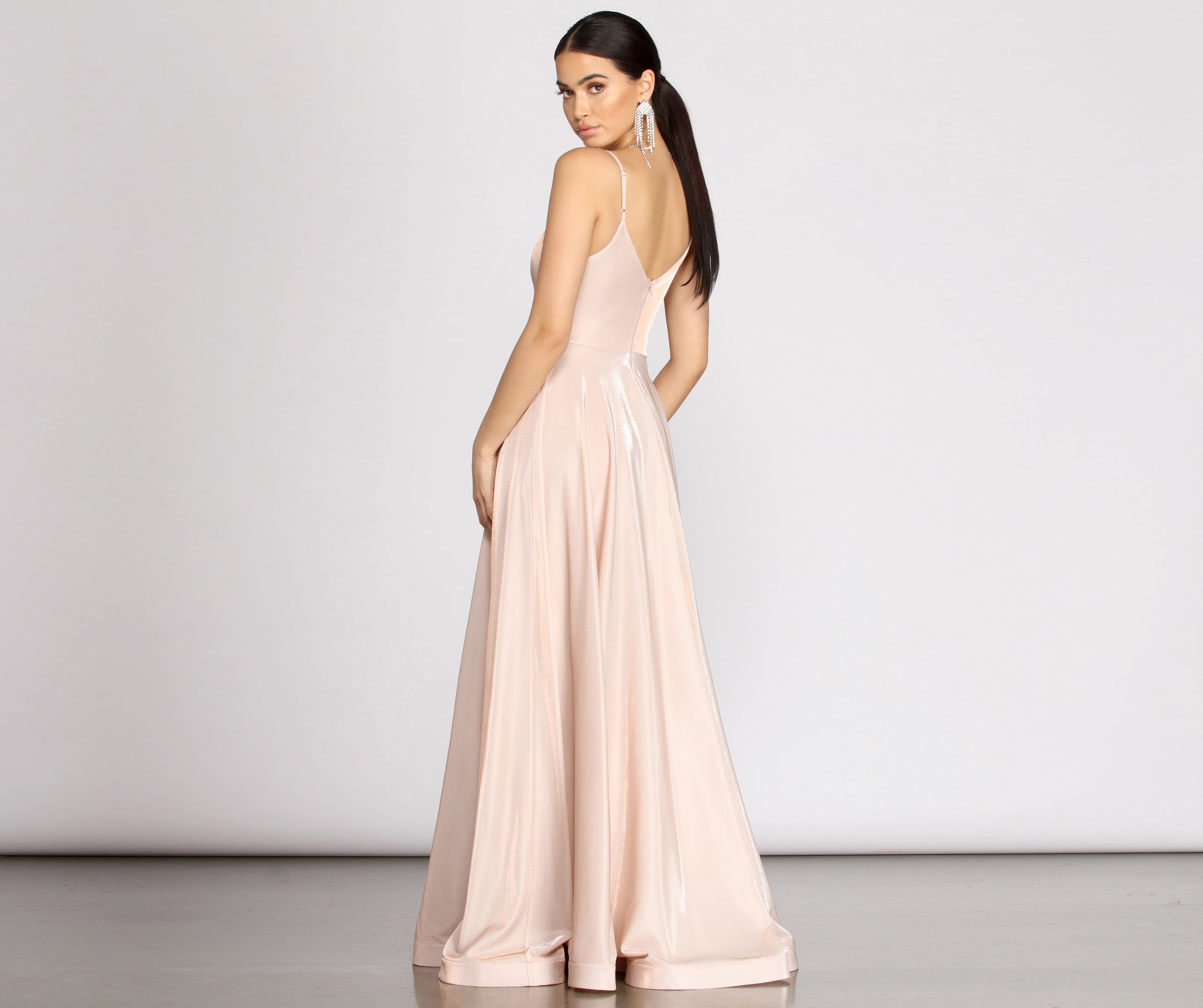 Sabrina Metallic Mesh Ball Gown