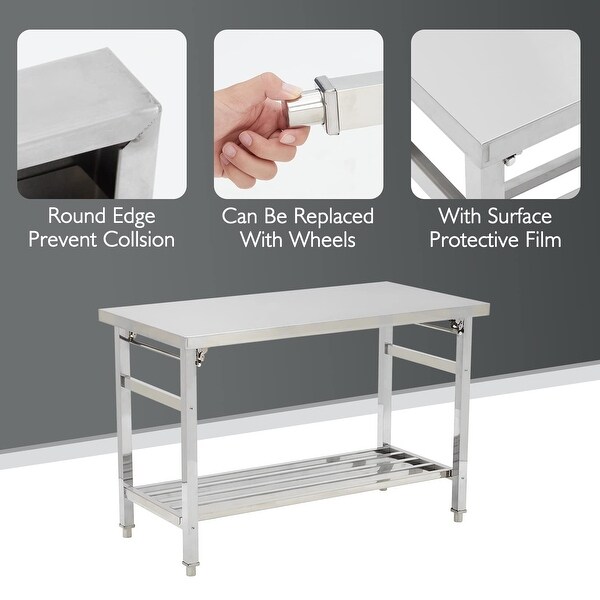 48x30 Inches Stainless Steel Table for Prep and Work