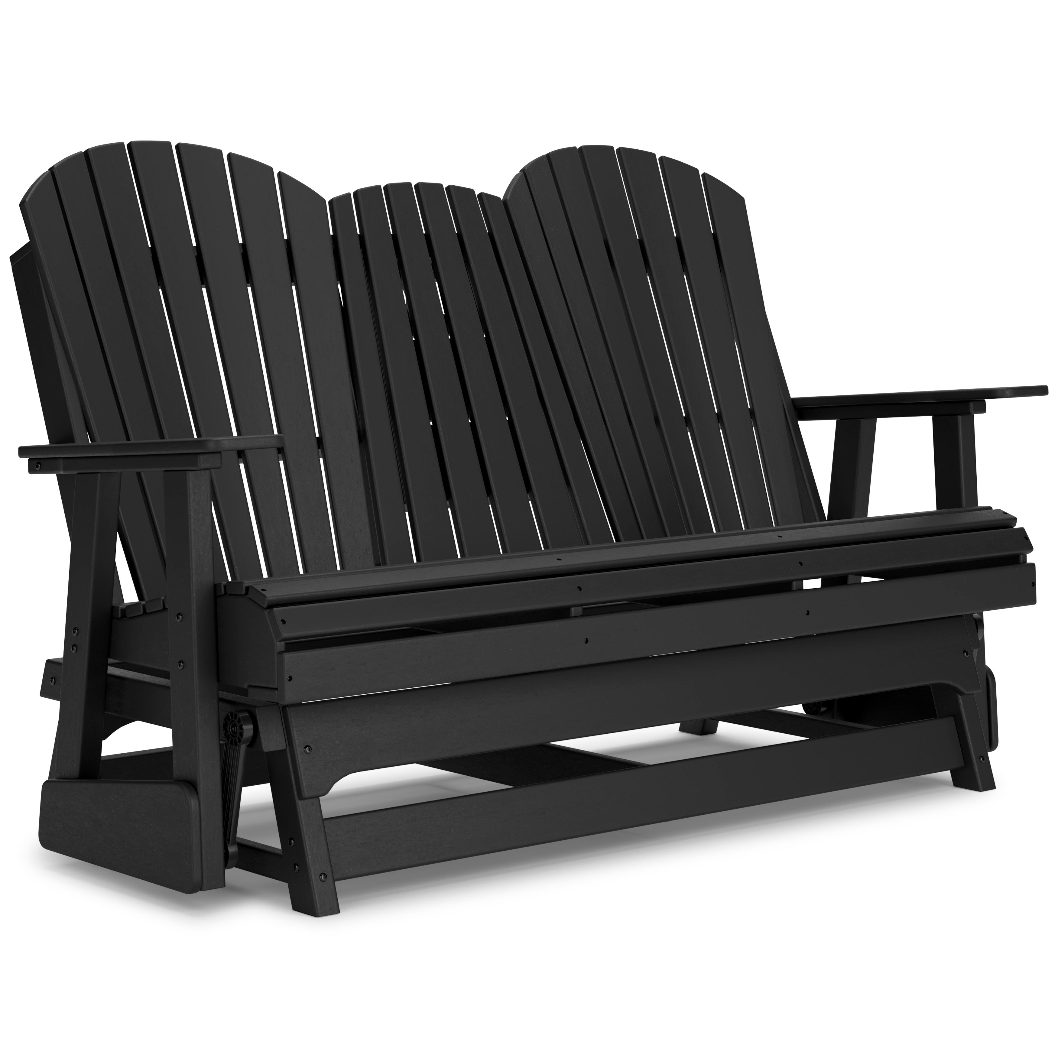 Poly Black Outdoor 67 Swivel Glider Loveseat