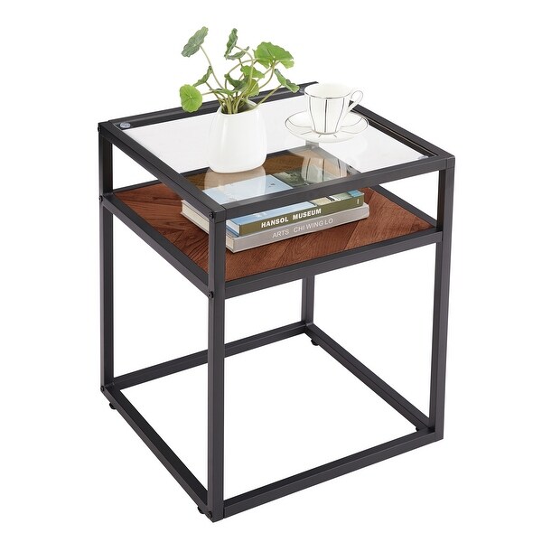 Tempered Glass Top Side Table