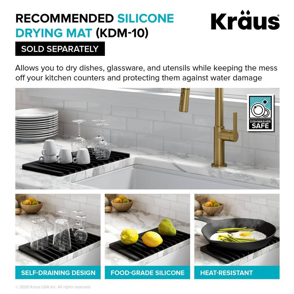 KRAUS Undermount Granite Composite 32 in. Single Basin Kitchen Sink Kit in Black KGU-413B