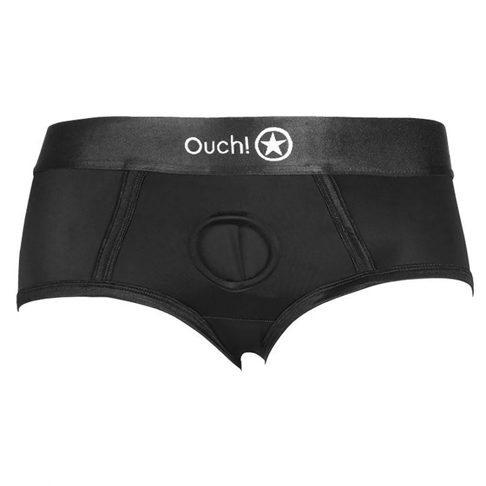 Ouch! Black Vibrating Strap-on Brief /S