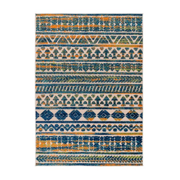World Rug Gallery Modern Stripes Faded Geometric Indoor outdoor Area Rug