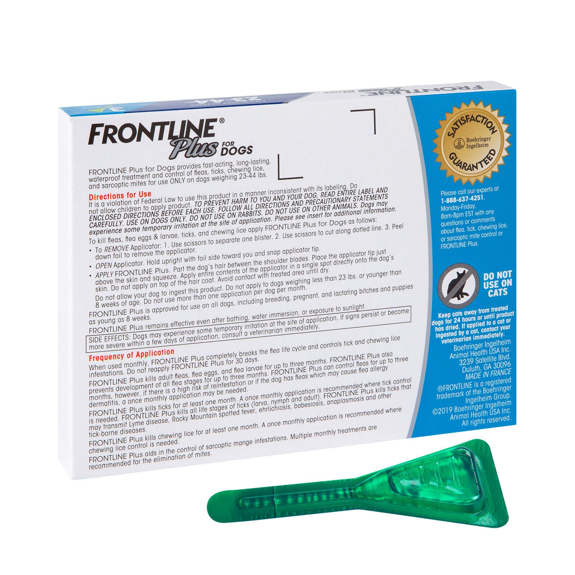 FRONTLINE Plus Flea and Tick Treatment for Medium Dogs Up to 23 to 44 lbs.， 8 Treatments