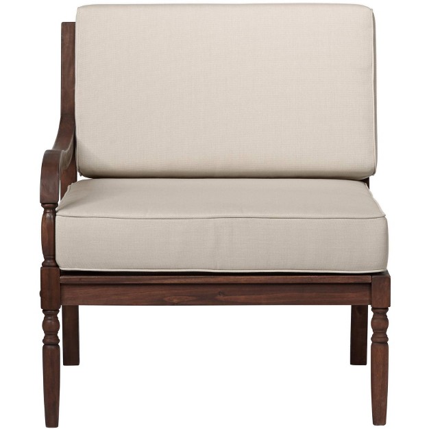 Teal Island Designs Napa Modular Natural Dark Oil Acacia Left Arm Chair