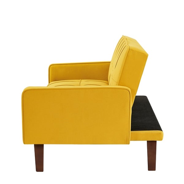 yellow armrest sofa bed