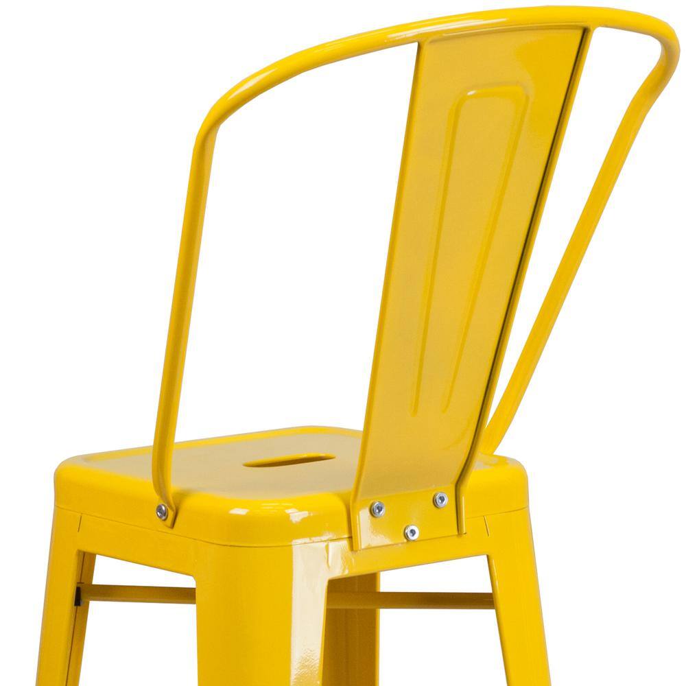 Flash Furniture 30.25 in. Yellow Metal Bar Stool CH3132030GBYL