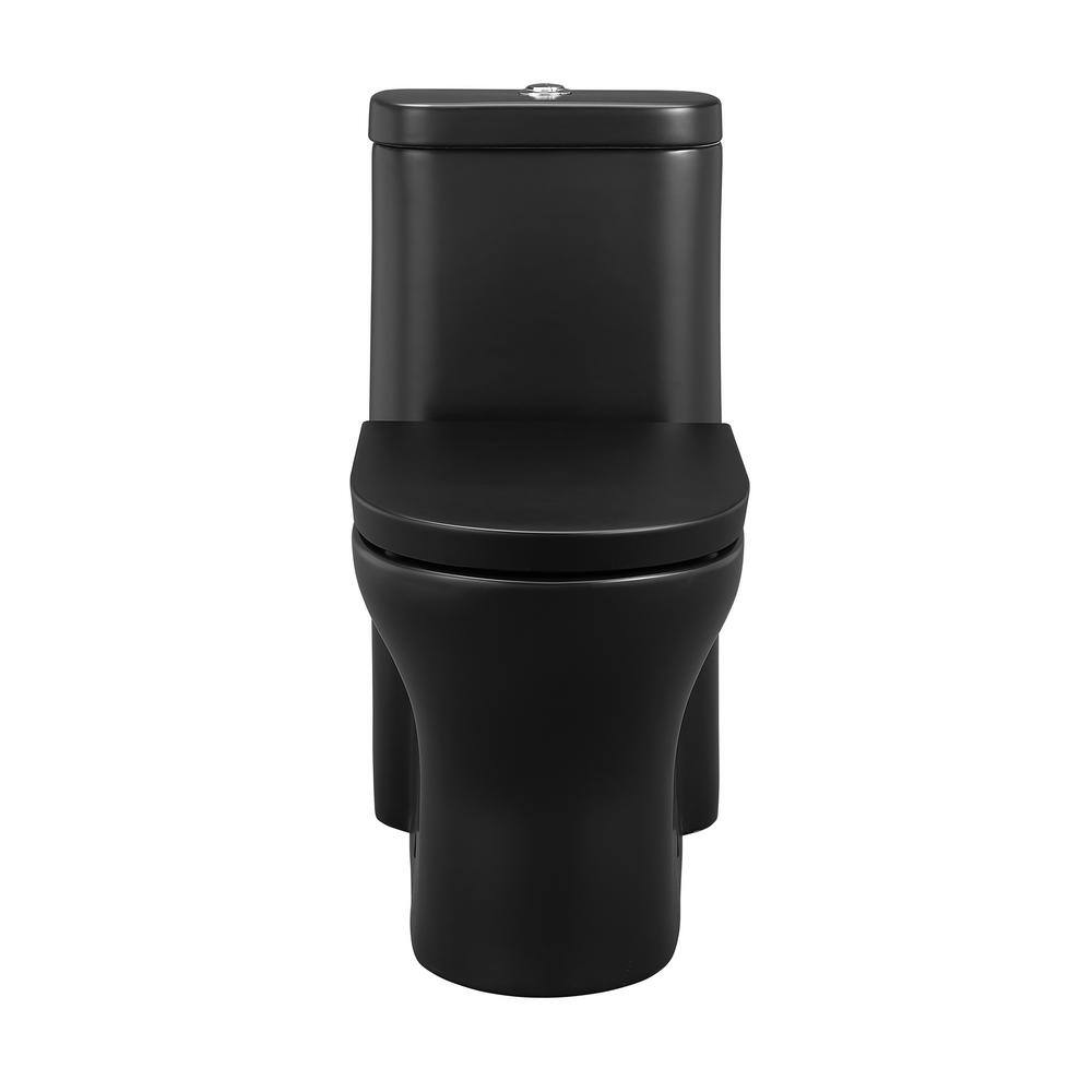 Swiss Madison Monaco 1-piece 1.11.6 GPF Dual Flush Elongated Toilet in Matte Black Seat Included SM-1T108MB