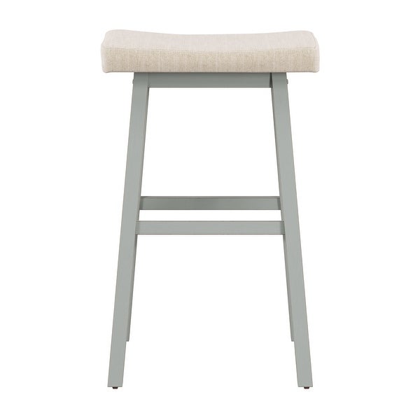 The Gray Barn Nettle Bank Wood Backless Bar Height Stool， Light Aged Blue - 29H x 18W x 17.5D