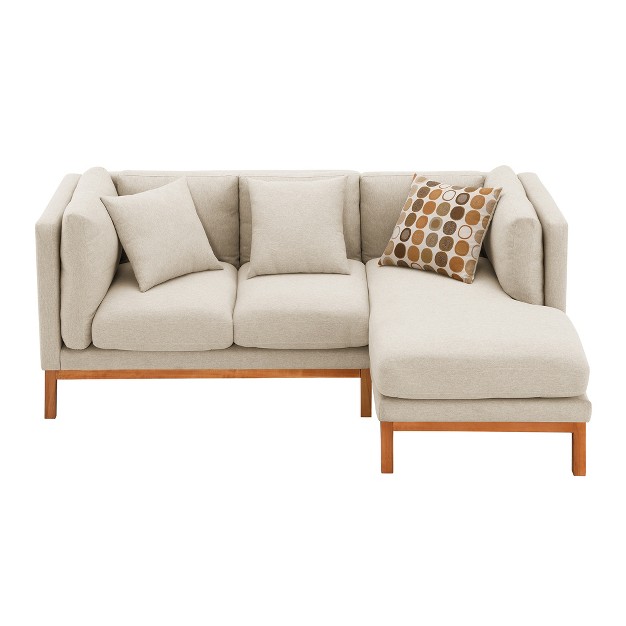 Modern Sectional Sofa Couch 4 seat L shaped Upholstered Couch Set With 3 Free Pillows modernluxe