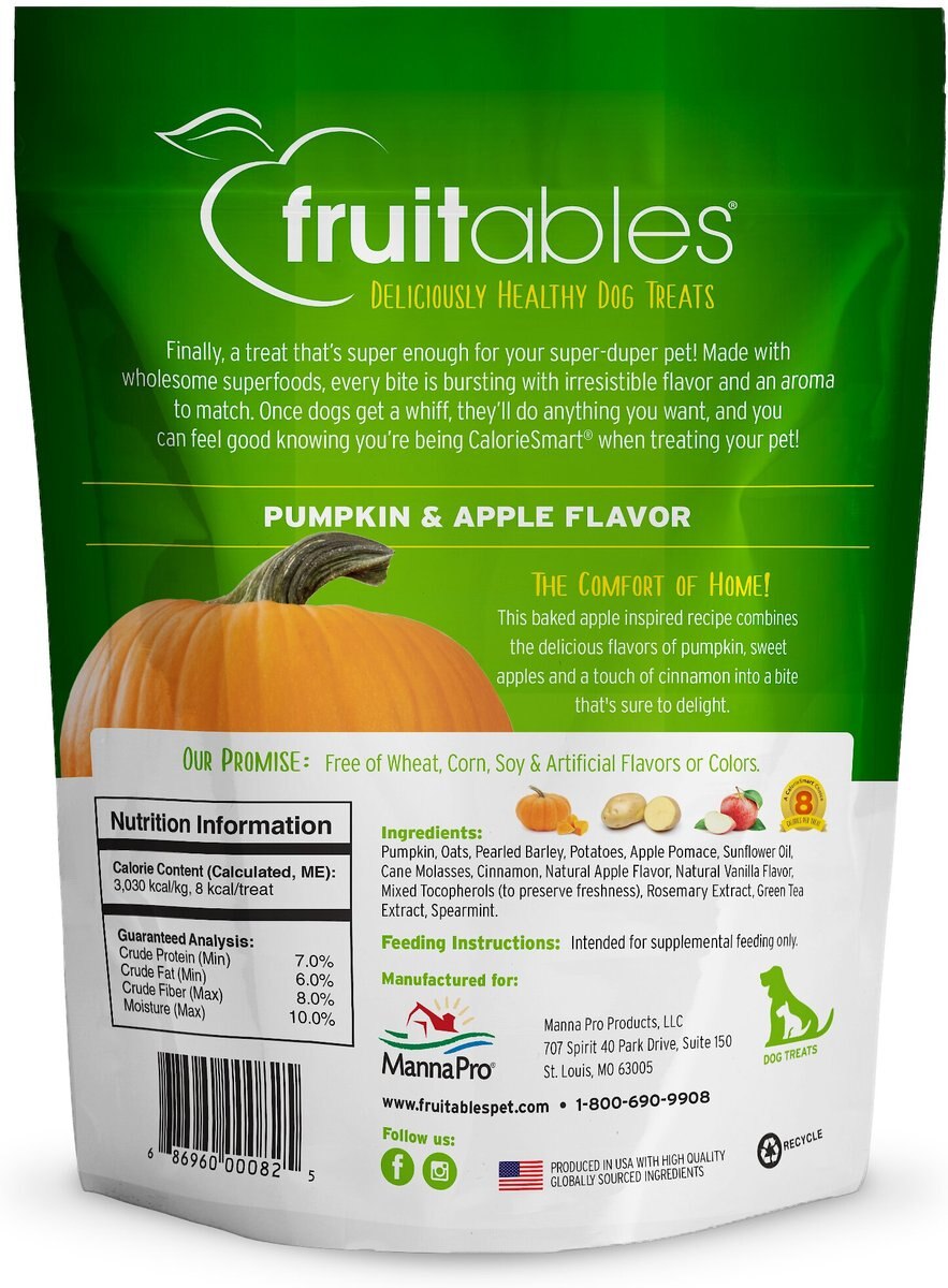 Fruitables Pumpkin and Apple Flavor Crunchy Dog Treats