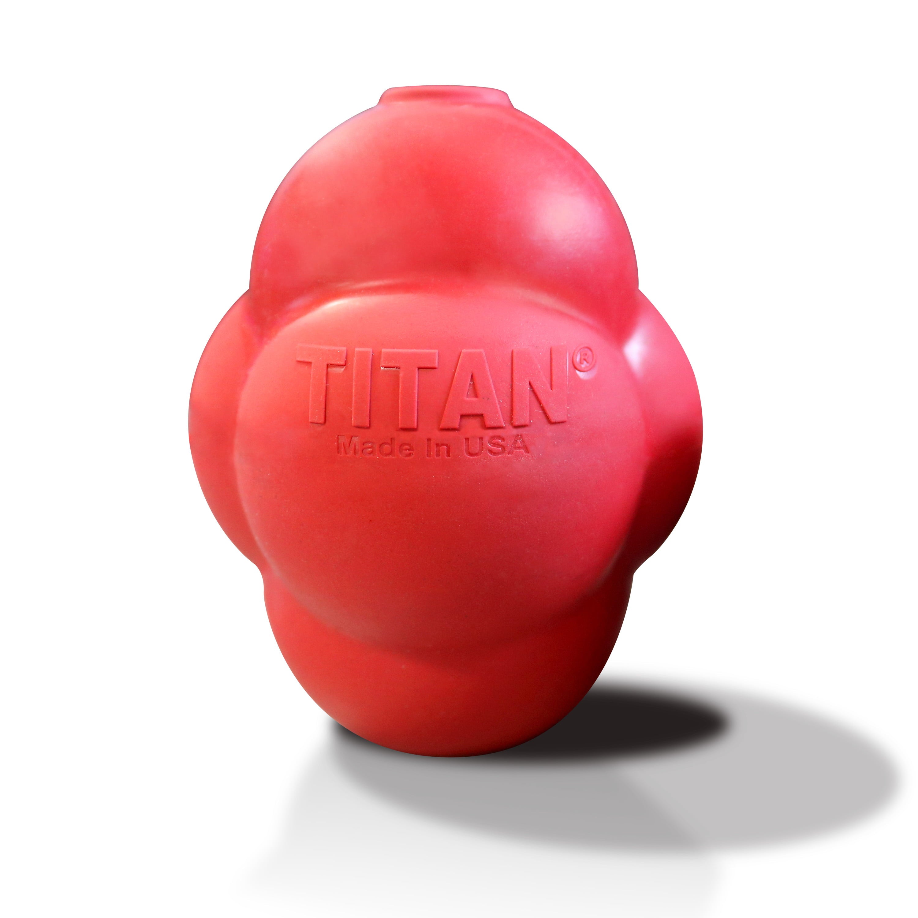 Titan Busy Bounce Durable Rubber Dog Toy， Large， Red