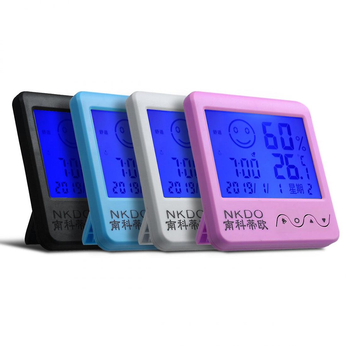 Digital Desktop Thermo-hygrometer Alarm Clock Lcd Screen Temperature Humidity