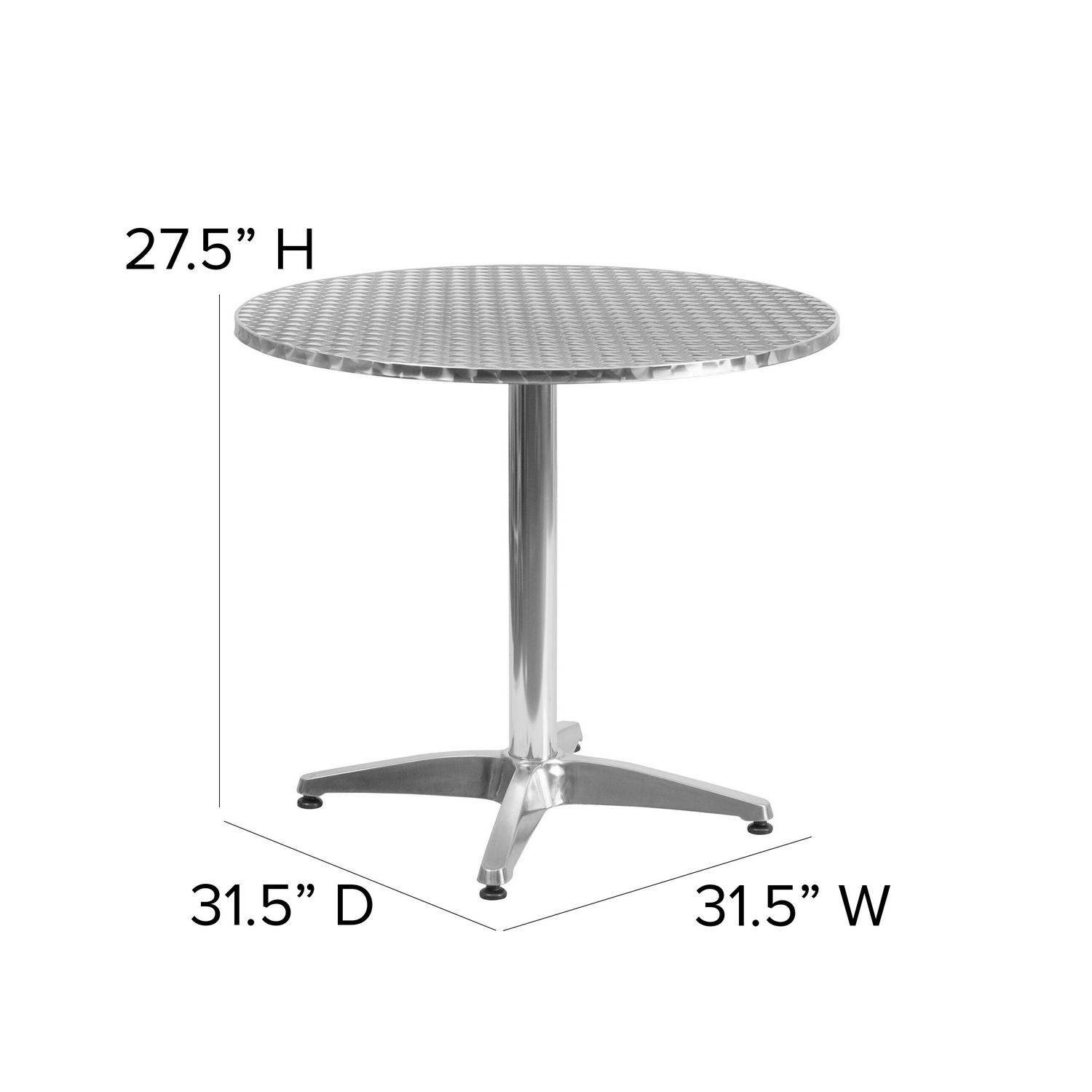 Flash Furniture Mellie 31.5and#8221; Round Aluminum Indoor-Outdoor Table with Base