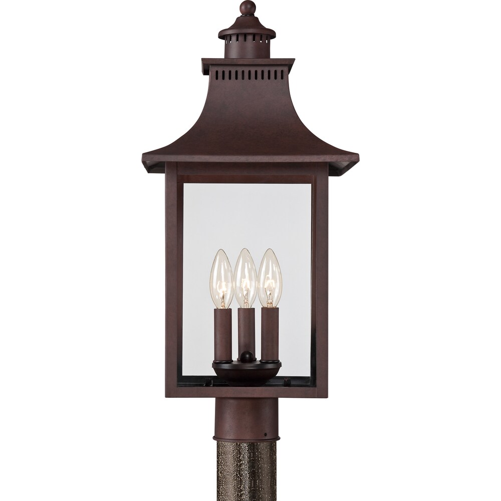 Quoizel Chancellor 3 light Copper Bronze Large Post Lantern