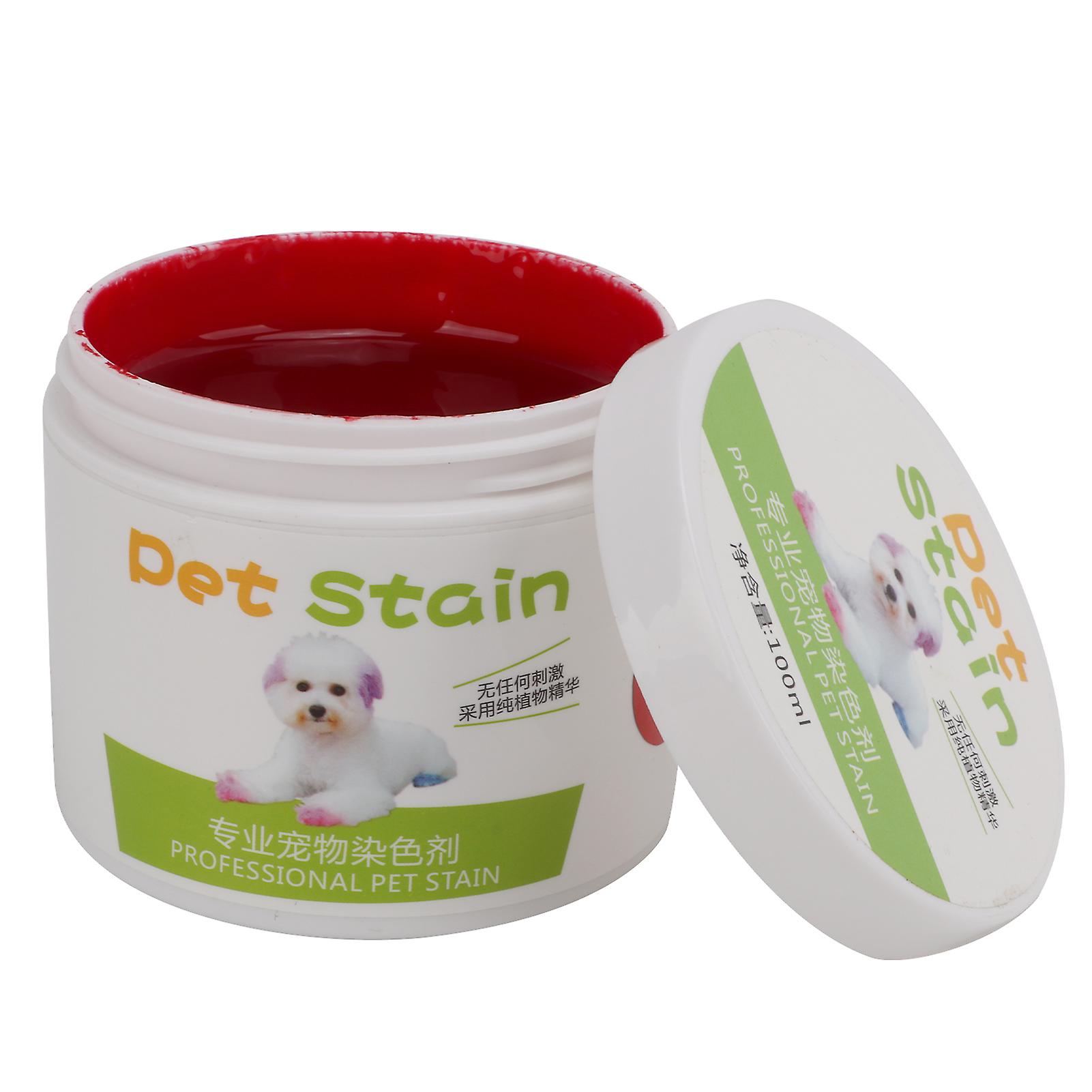 Dog Hair Dye Bright Colors Wide Mouth Design Safe Semi Permanent Dye For Pet Dogs 100gflamboyant Red