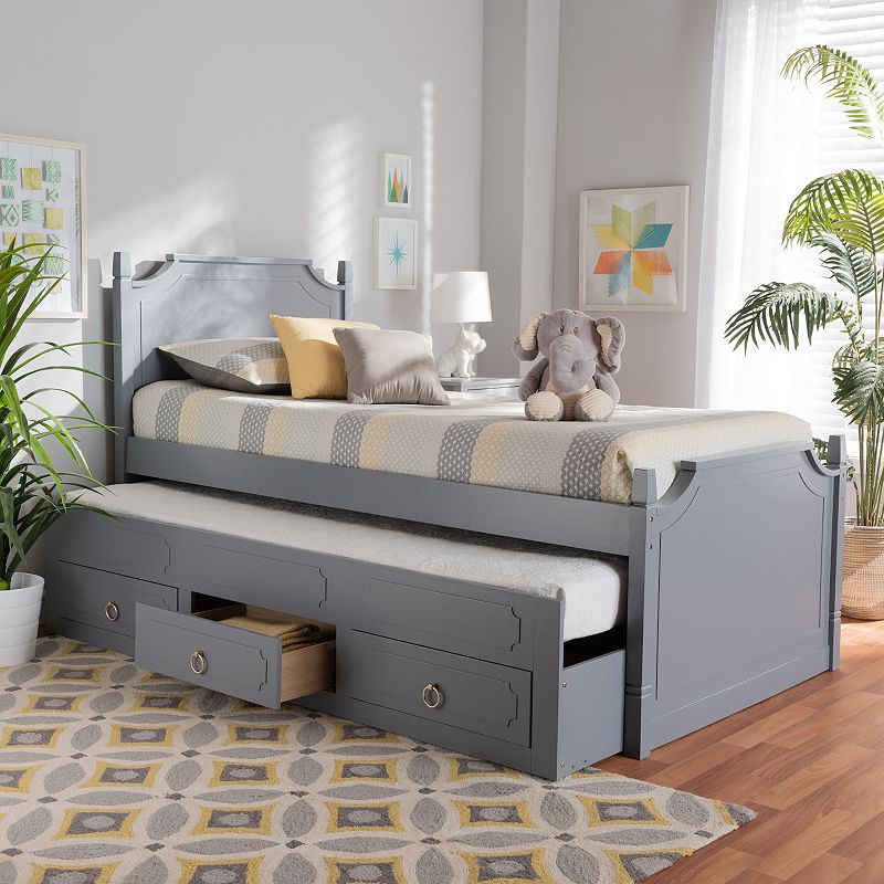 Baxton Studio Mariana Twin Bed and Trundle