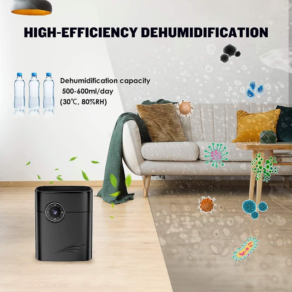 1200ml Portable Air Dehumidifier 2 In 1 Remove Damp Anion Purification Electric Air Purifier Quiet Air Cleaner For Home Kitchen