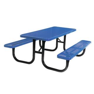 Ultra Play 8 ft. Diamond Blue Commercial Park Portable Rectangular Table PBK238-V8B