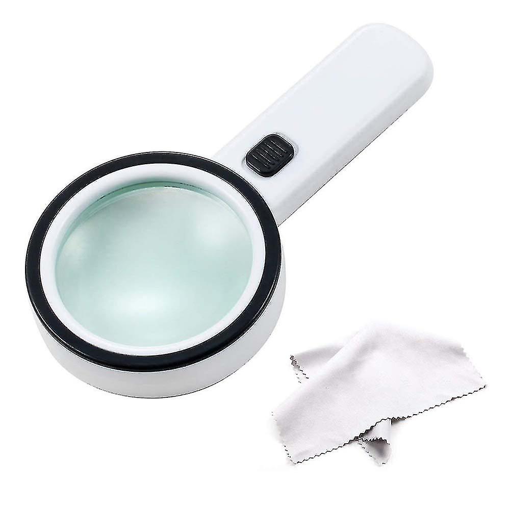 30x High Handheld Strong Magnifying Glass With 12 Led And Uv Light