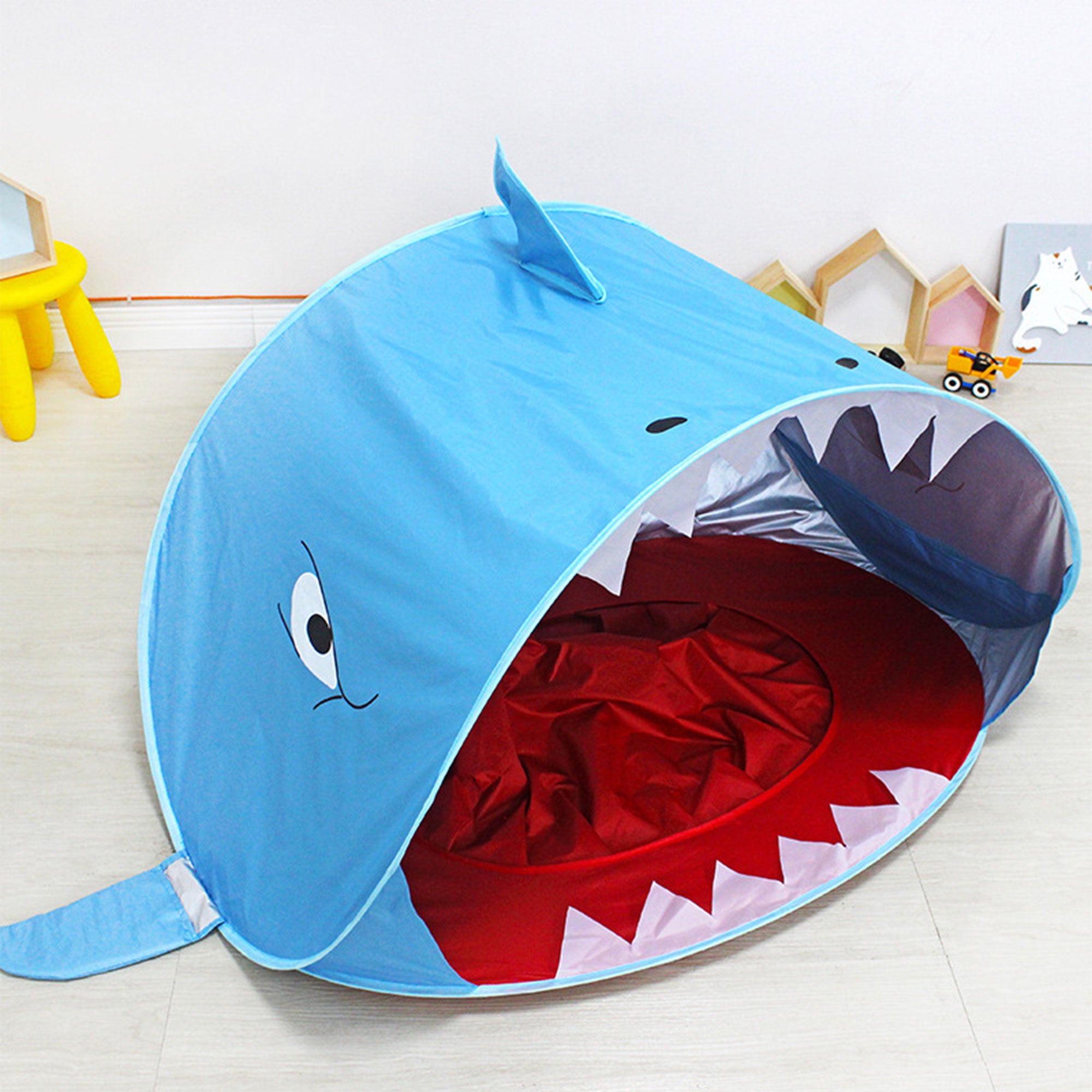 Luckinbaby Children Cartoon Shark Beach Tent， Portable Folding Swimming Pool