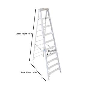 Werner 10 ft. Aluminum Step Ladder with 375 lb. Load Capacity Type IAA Duty Rating 410